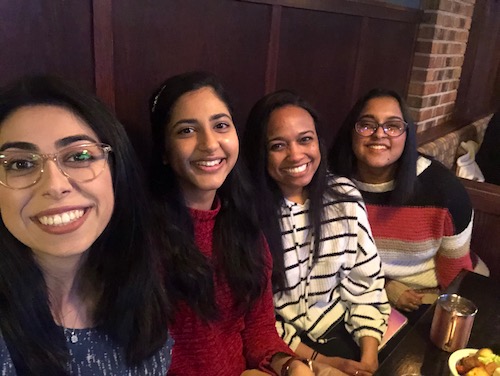 Four M4 students collaborated with medical school faculty to feature WMed cases on the Human Diagnosis Platform in August. From left to right: Jasmine Saeedian, Mekala Neelakantan, Katie Jones and Brinda Ryali