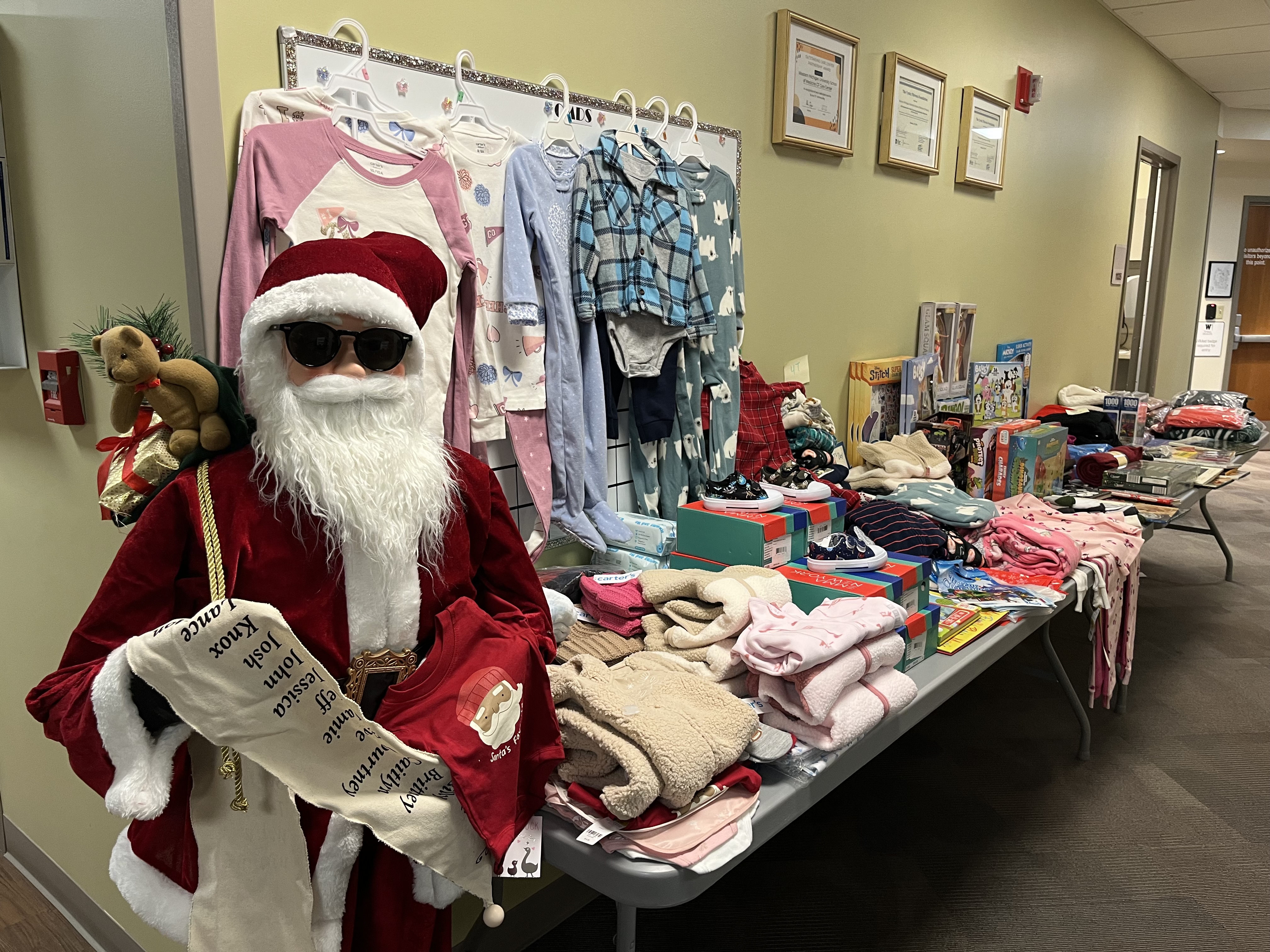 Peds Holiday Toy Drive gift table