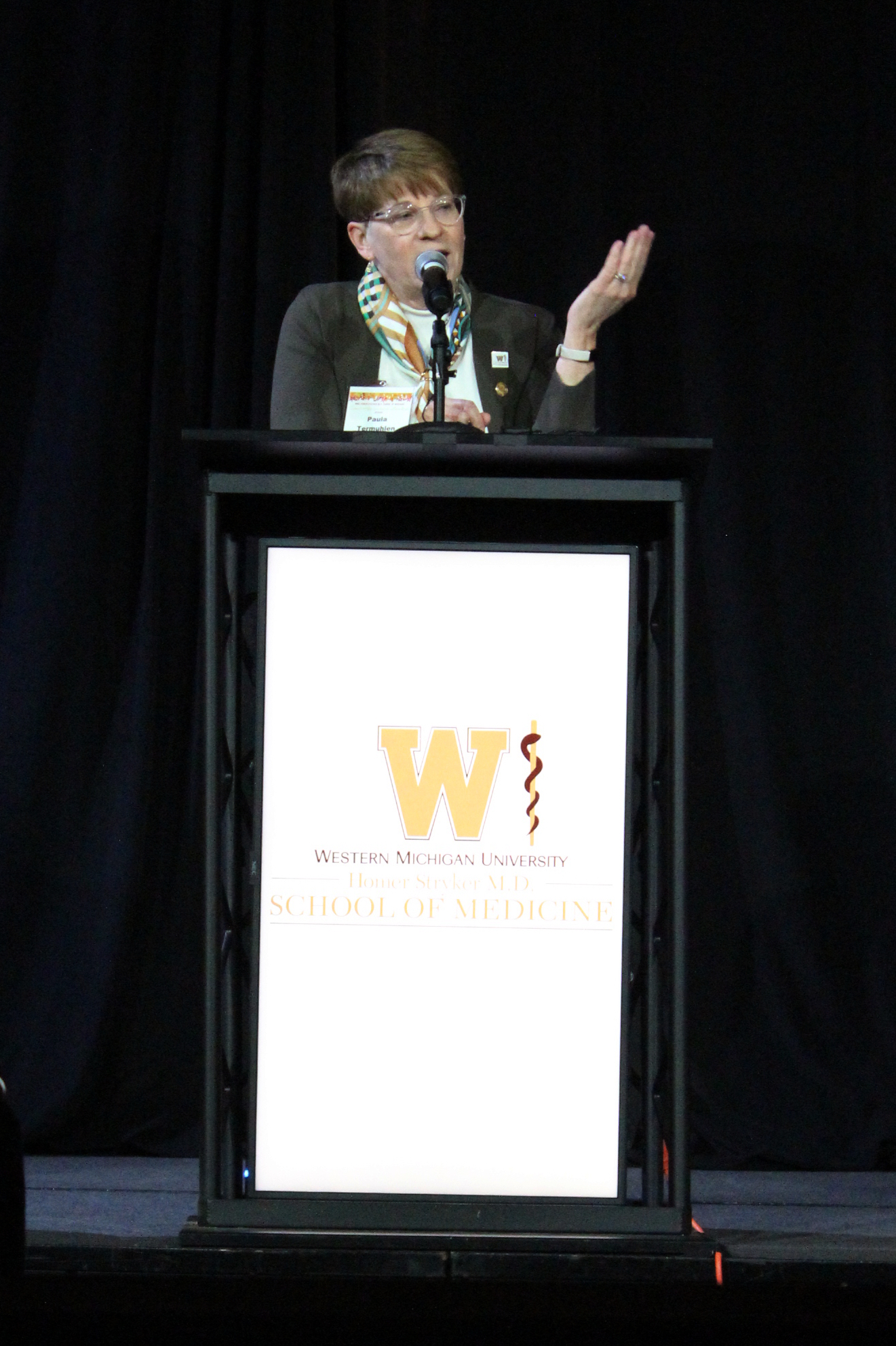 WMed Dean Paula Termuhlen, MD, announces the new WMed Promise Scholarship
