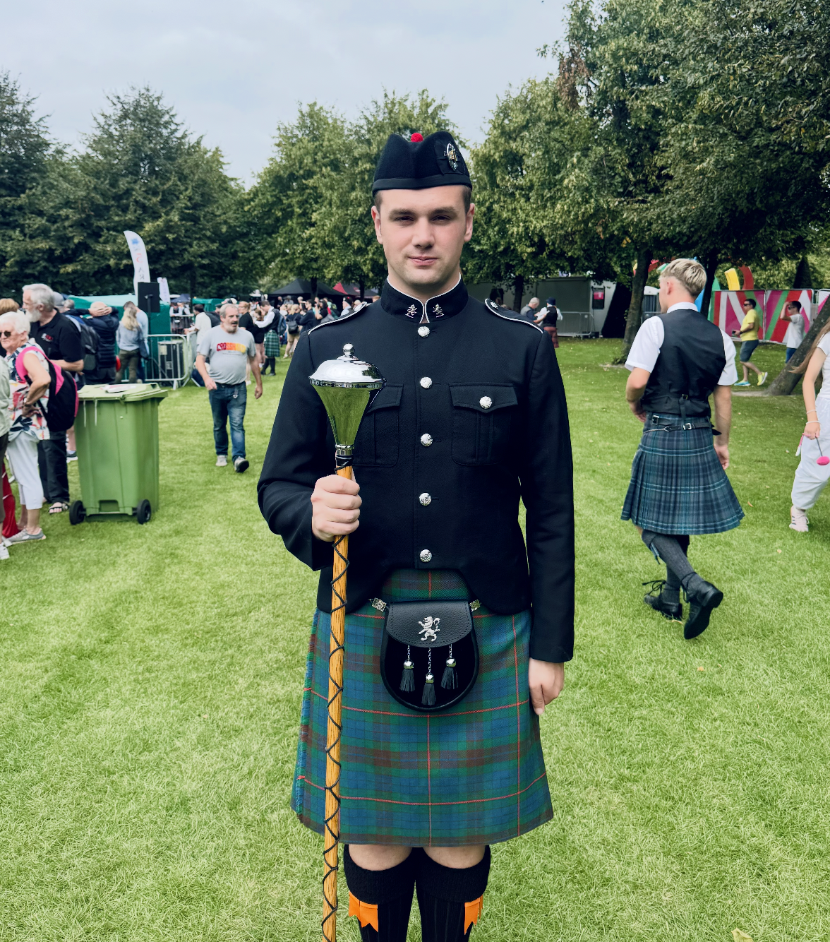 M2 Jackson Goudreau at the World Drum Major Championships in Scotland, August 2025