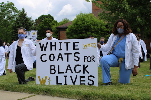 Several members of the WMed community participated in a White Coats for Black Lives event June 5.