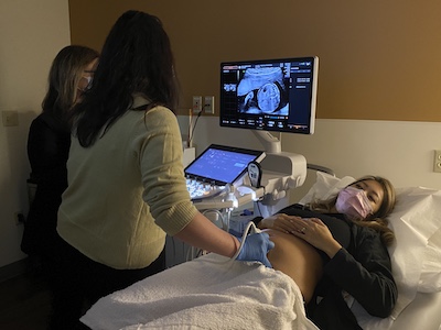 A new ultrasound machine in WMed Health's Maternal-Fetal Medicine clinic shows detailed images earlier in pregnancy.