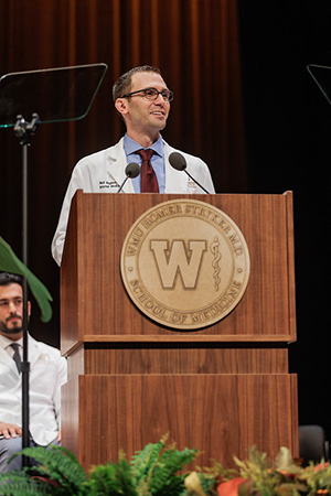 Neil Hughes, MD, served as keynote speaker at the MD Class of 2029 White Coat Ceremony