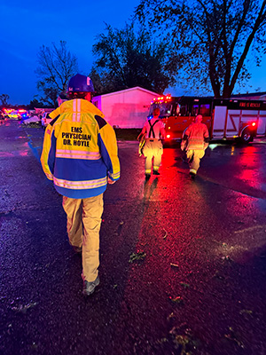 John Hoyle, MD at Kalamazoo County trailer park following 2024 tornado