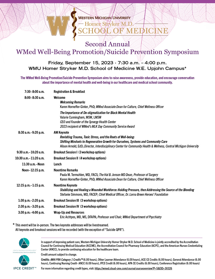 WMed Suicide Prevention and Well-Being Promotion Symposium - September 2023