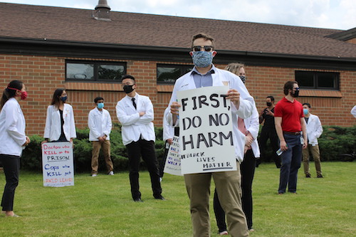 Several members of the WMed community participated in a White Coats for Black Lives event June 5.