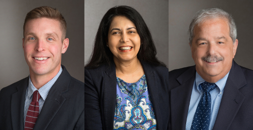 New faculty (Drs. Parker Crutchfield, Shibani Kanungo, Bruce Ruekberg)