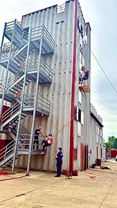 WMed Emergency Medicine residents and fellows practice repelling during EMS Day