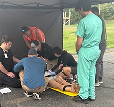 WMed Emergency Medicine residents and fellows practice the prehospital management of blunt traumatic arrest patients during EMS Day
